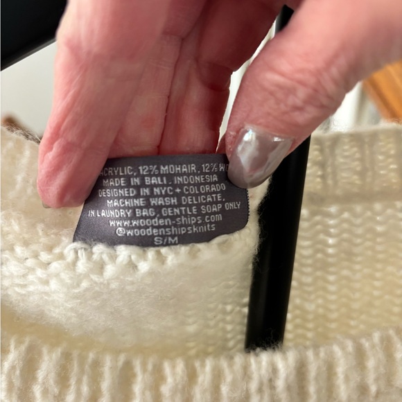 Wooden Ships Cream Sweater with Lightning Bolt Design - Picture 4 of 4